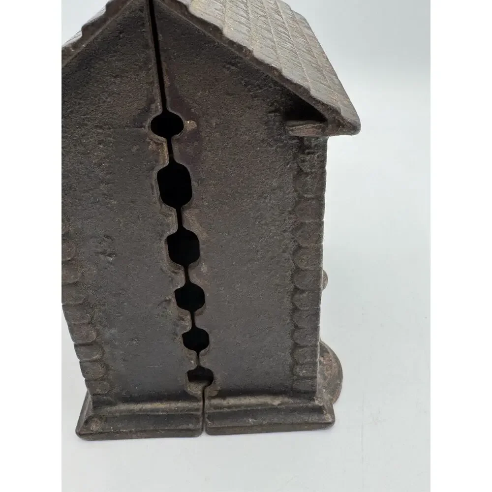 Antique Still Bank Cast Iron House Shape 5